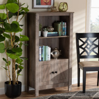 Baxton Studio MH1224-Oak-Bookcase Baxton Studio Derek Modern and Contemporary Transitional Natural Oak Finished Wood 3-Tier Bookcase